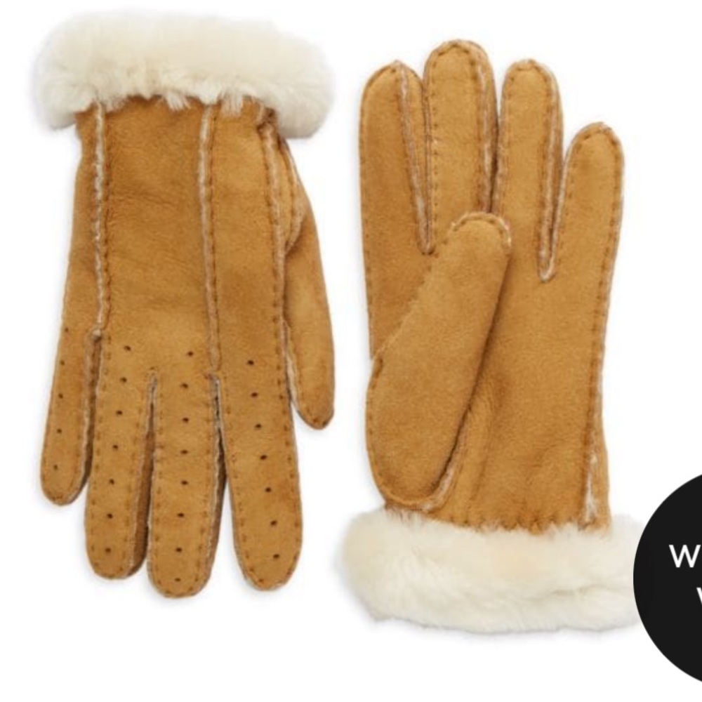 Ugg Perforated Shearling Gloves - image 1